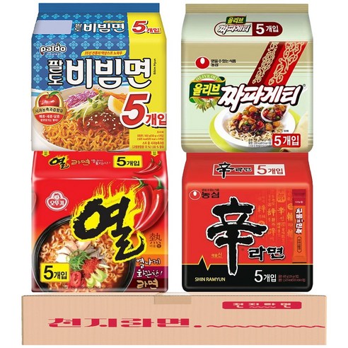 A세트 인기봉지라면 농심 오뚜기 팔도 4종 20개입 제품 이미지
